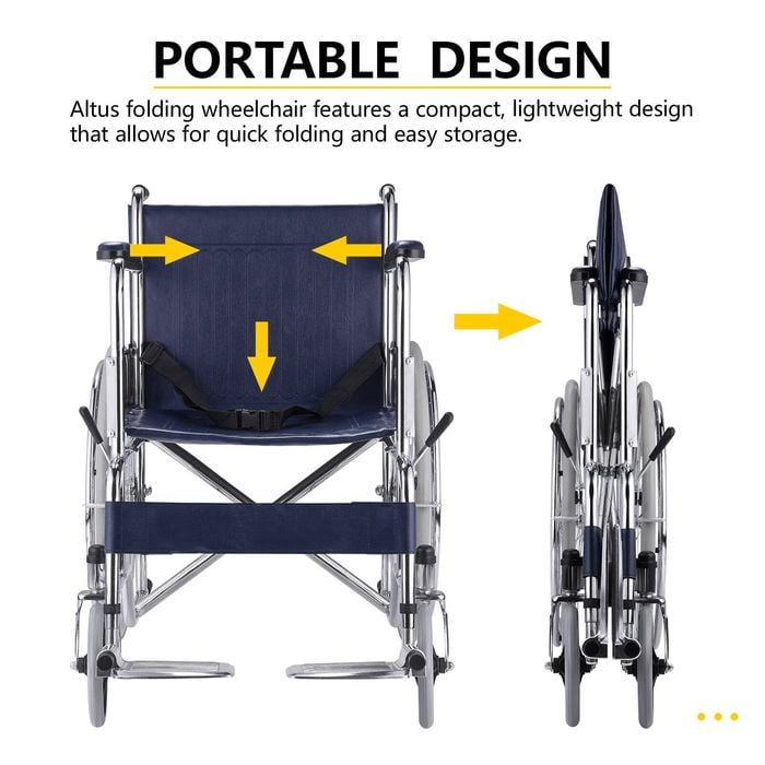 Wheelchair 809B-46 High Quality Foldable Frame with Fibre Rim