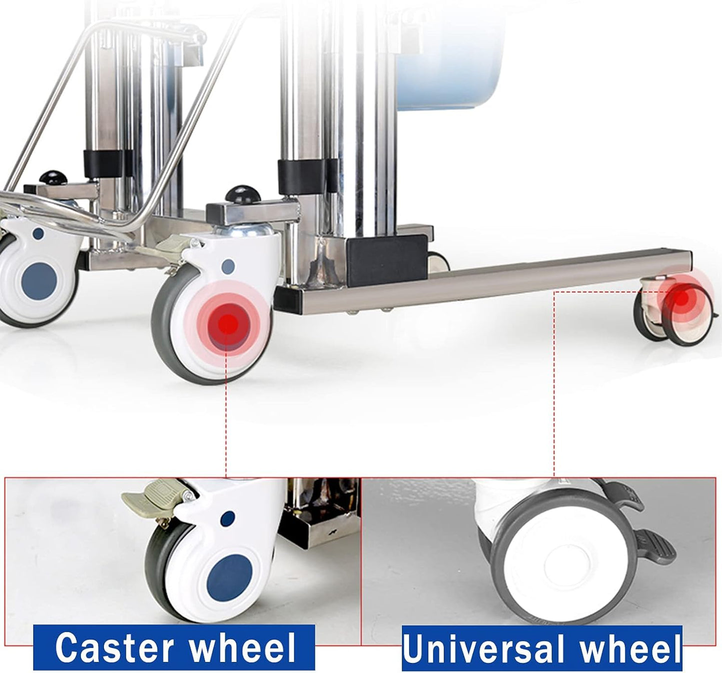 SS Hydraulic Patient Transfer Chair Lift Multifunctional Wheelchair