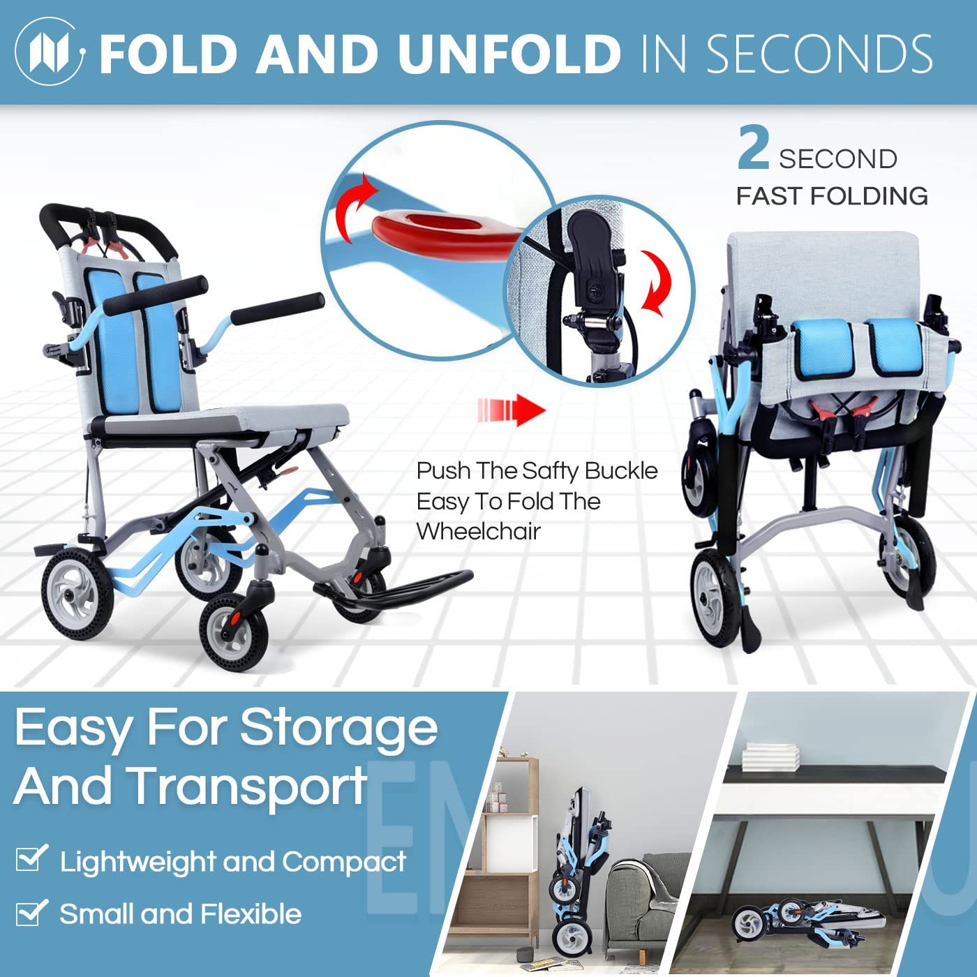 Foldable Lightweight Wheelchair LC 1411