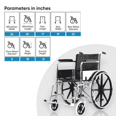 Wheelchair 809B-46 High Quality Foldable Frame with Fibre Rim
