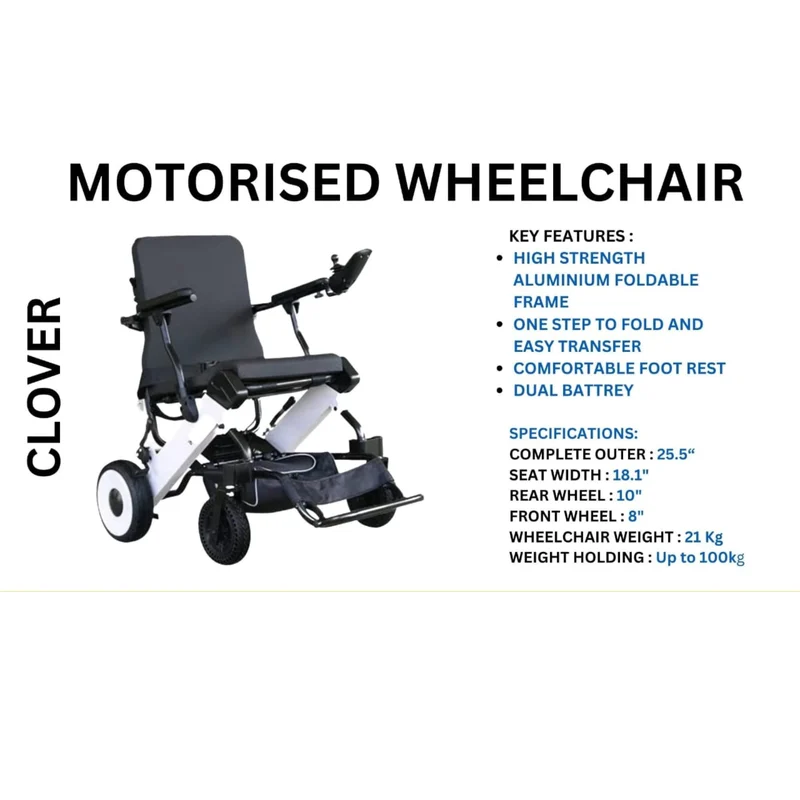 Electric Wheelchair – Foldable | Sturdy Lightweight Frame | Joystick Control |Model DY-105-LA
