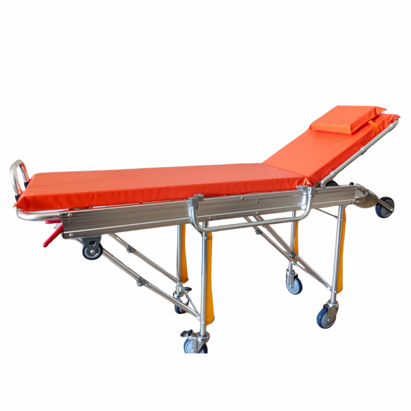 Ambulance Stretcher – Foldable Patient Transport Trolley with Adjustable Backrest