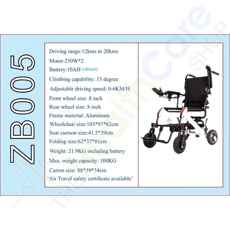 Ultra Lightweight Electric Wheelchair – Model ZB-005