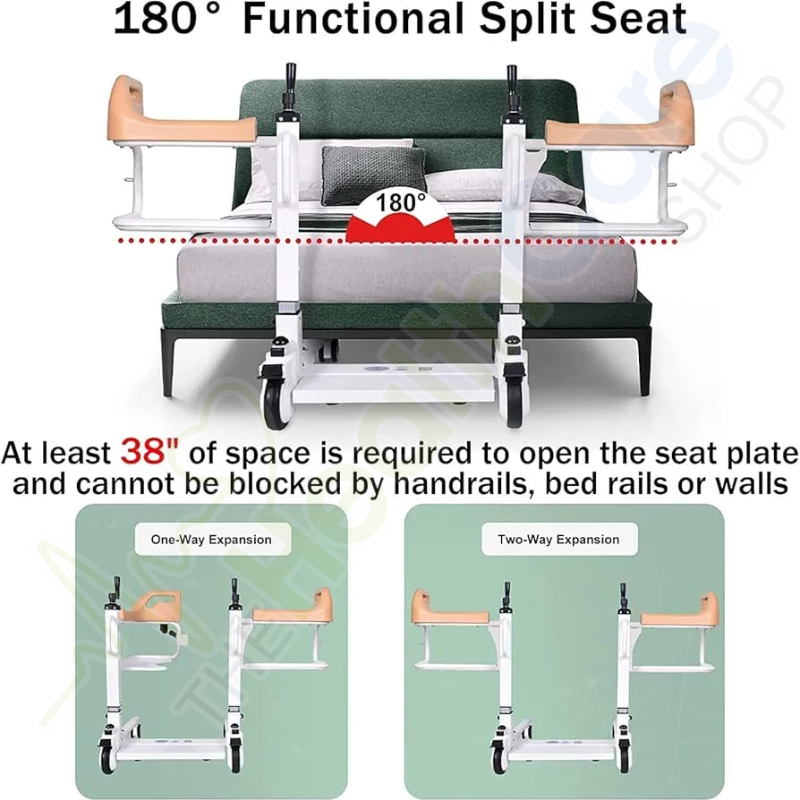 Imported Patient Lift - Transfer Commode Wheelchair 7600LQ-46
