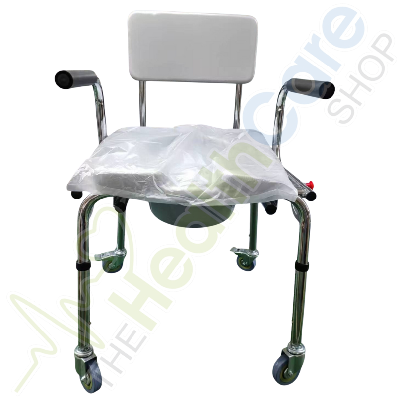 Commode Chair 6671-3 with Wheels – Mobile, Adjustable & Comfortable