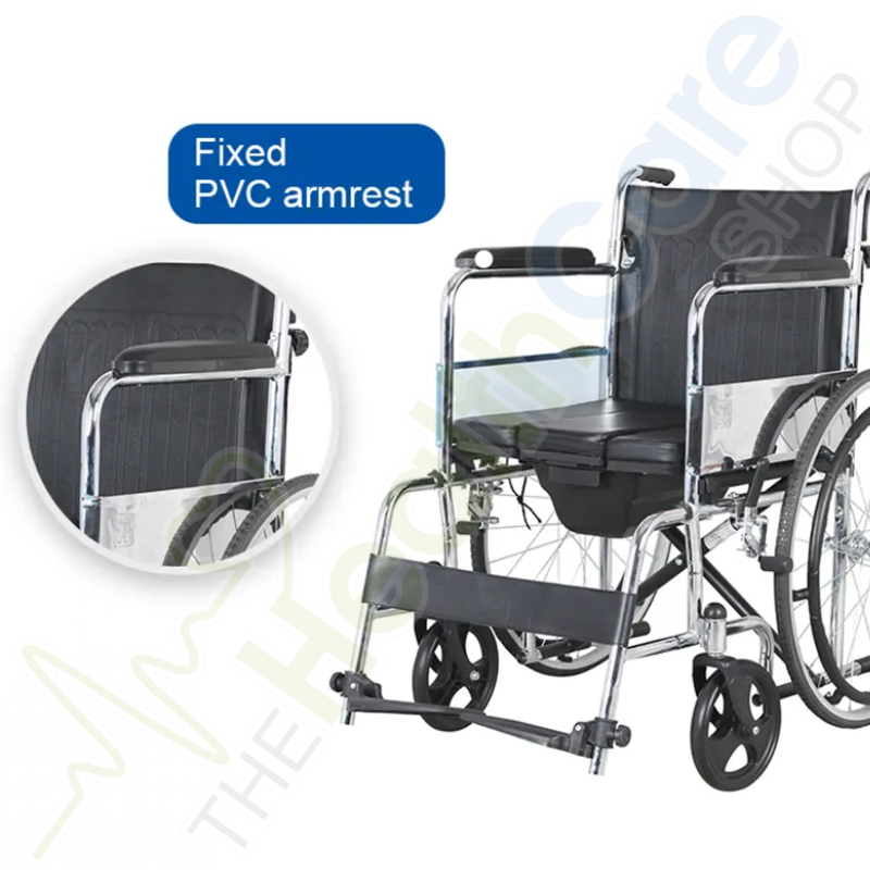Wheelchair 608 – Commode, Foldable & Comfortable Mobility Aid