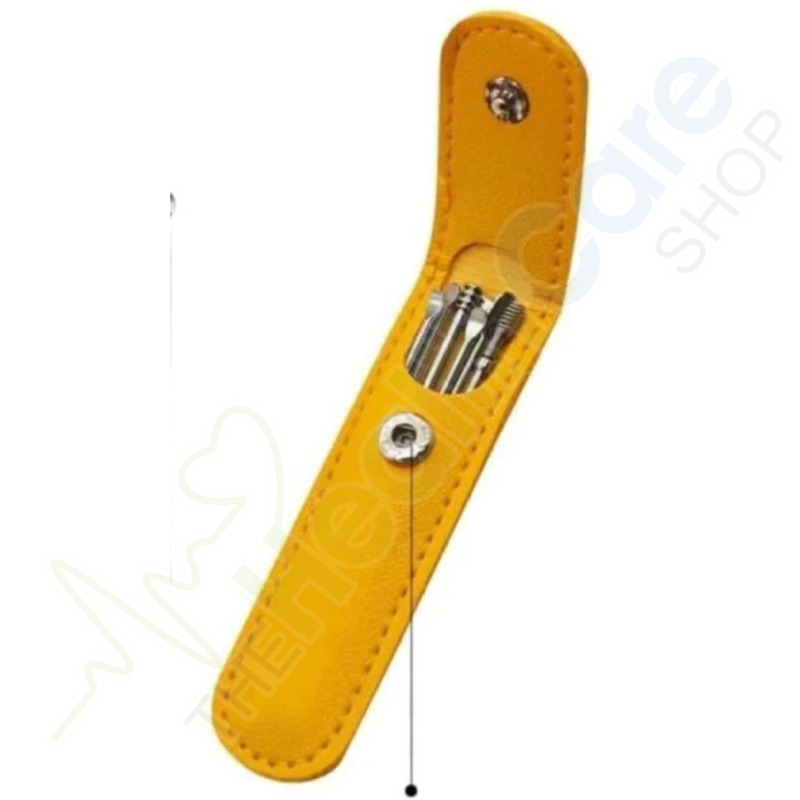 6-Piece Stainless Steel Ear Pick Set – Portable Earwax Removal Kit with PU Leather Case