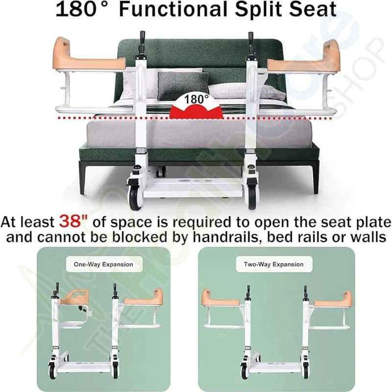 SS Hydraulic Patient Transfer Chair Lift Multifunctional Wheelchair