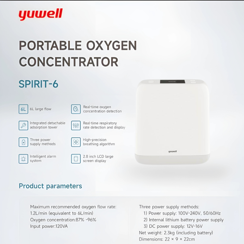 Yuwell Portable Oxygen Concentrator Spirit-6