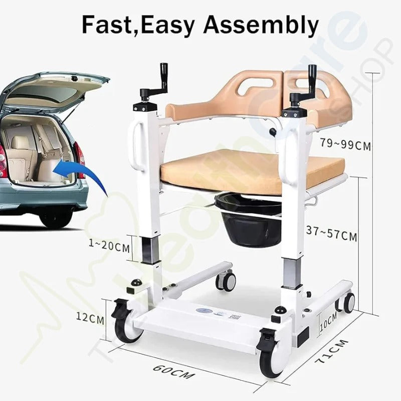 SS Hydraulic Patient Transfer Chair Lift Multifunctional Wheelchair