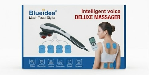 Blueidea Intelligent Voice Deluxe Massager – Digital Therapy Machine with 4 Electrode Pads