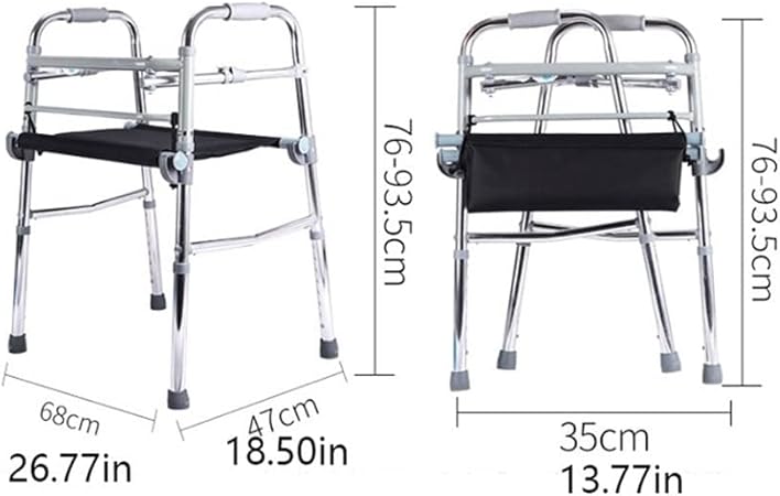 Multifunctional Walker with Seat – Height Adjustable, Lightweight Aluminium Mobility Aid for Seniors