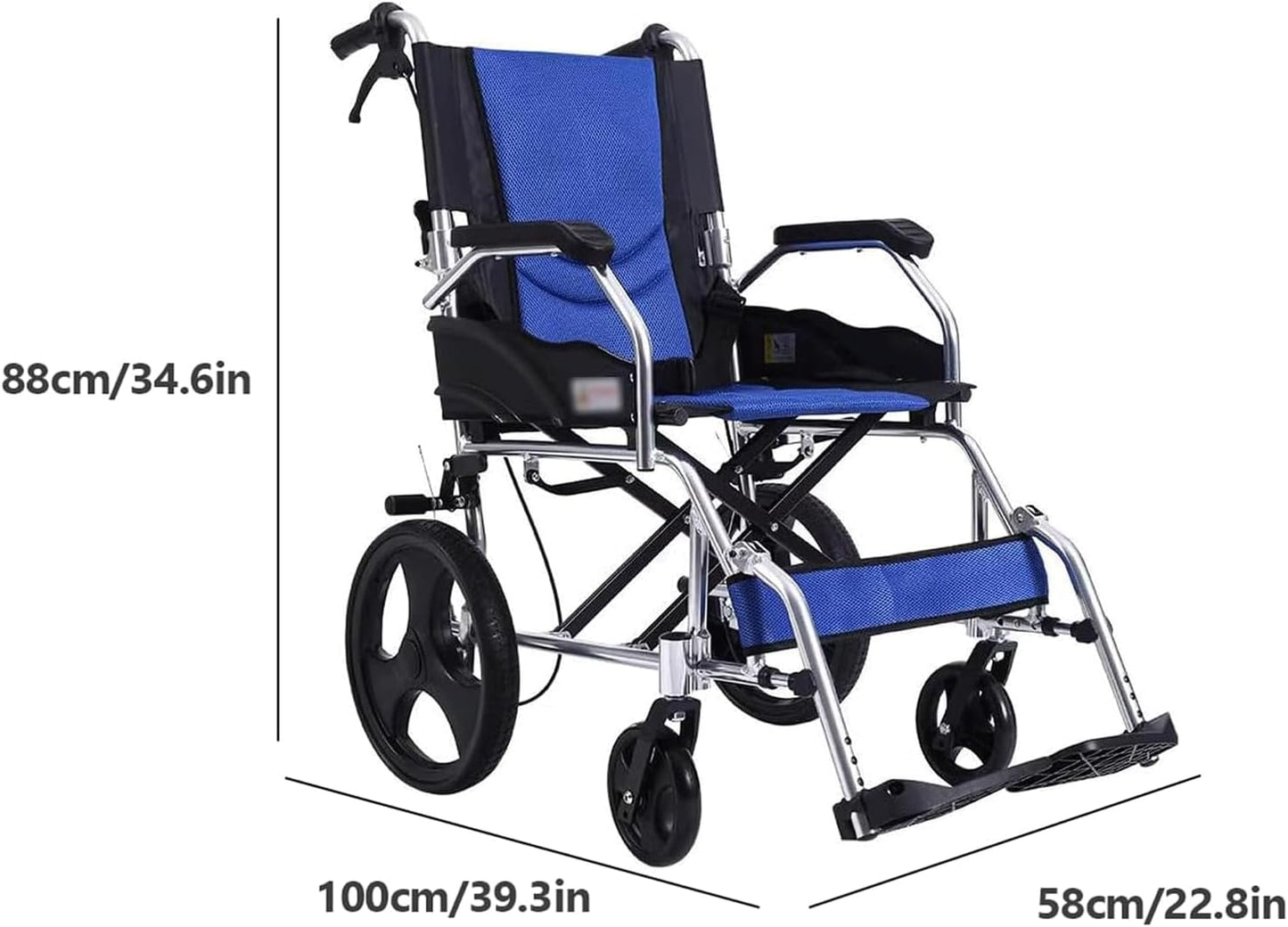 Aluminum Wheelchair 865LABJ-12 – Lightweight, Foldable & Durable Mobility Aid