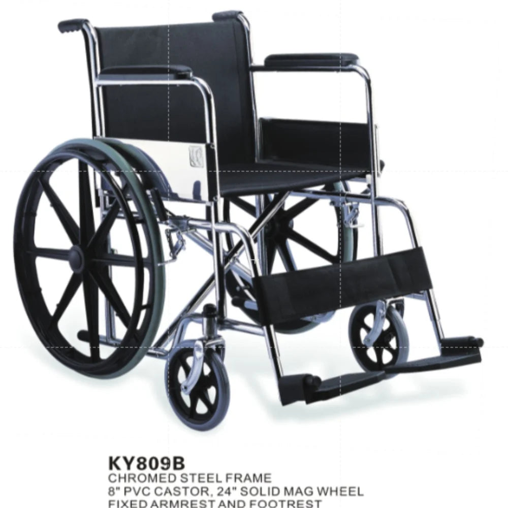 Wheelchair 809B-46 High Quality Foldable Frame with Fibre Rim