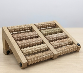 Dual Wooden Foot Massager Roller – Premium Acupressure Foot Roller for Plantar Fasciitis, Stress Relief, and Reflexology Blood Circulation Massage