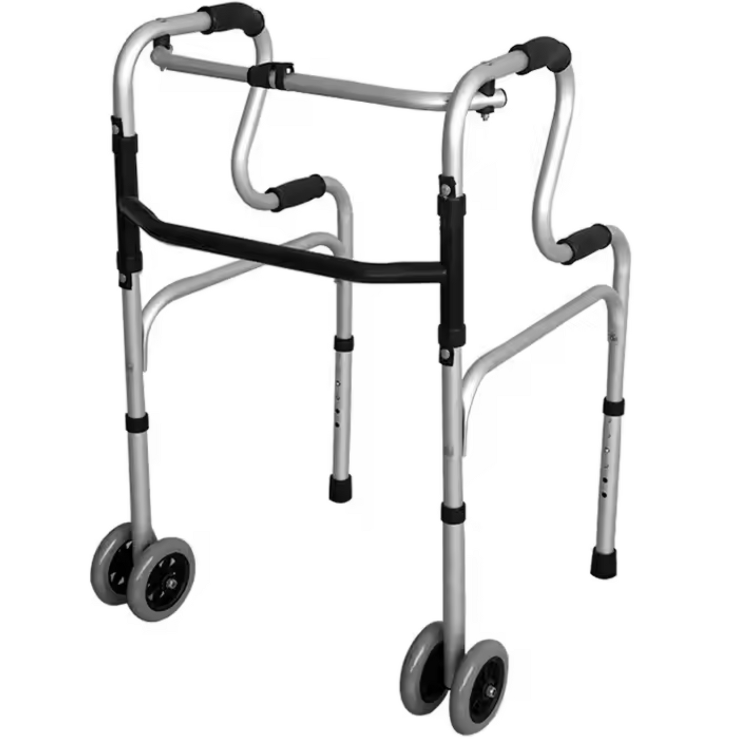Elderly 2-Wheeled Lightweight Folding Posterior Walker – Step-Up Armpit Walking Aid