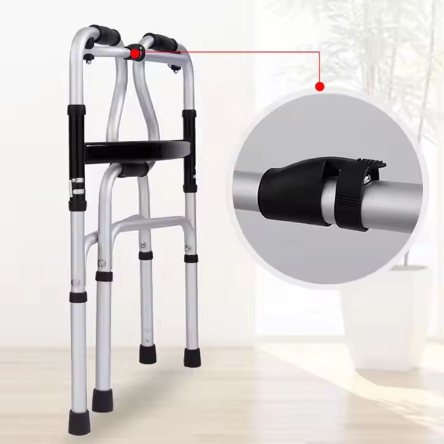 Elderly 2-Wheeled Lightweight Folding Posterior Walker – Step-Up Armpit Walking Aid