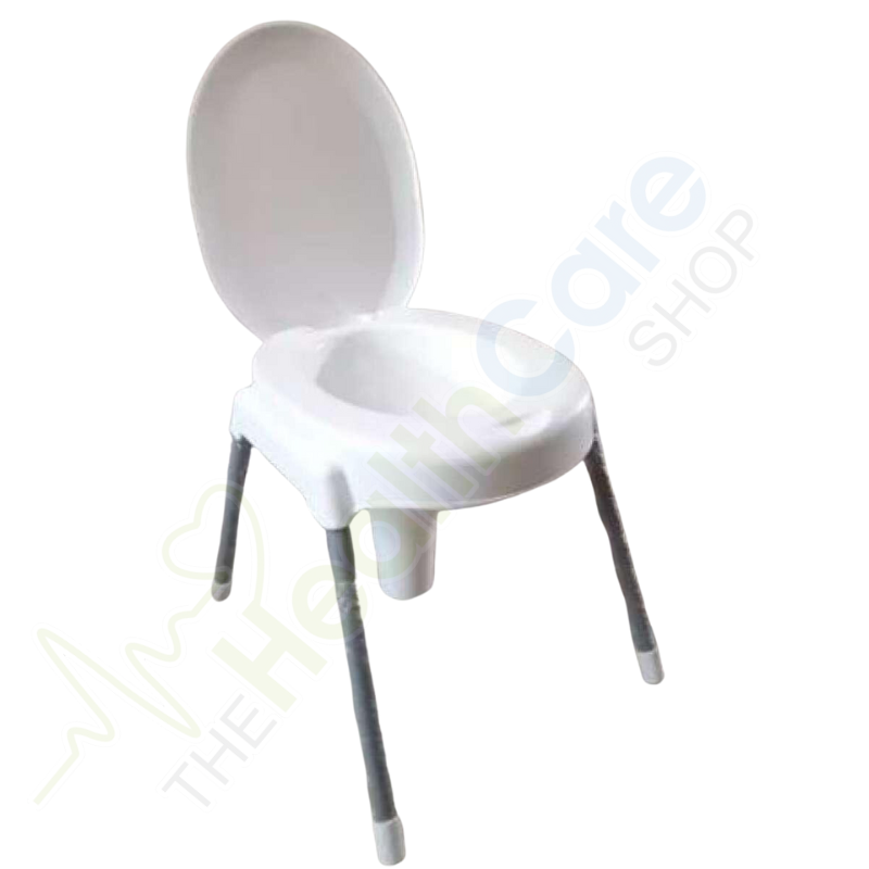 Portable Plastic Commode Chair With Stainless Steel Legs