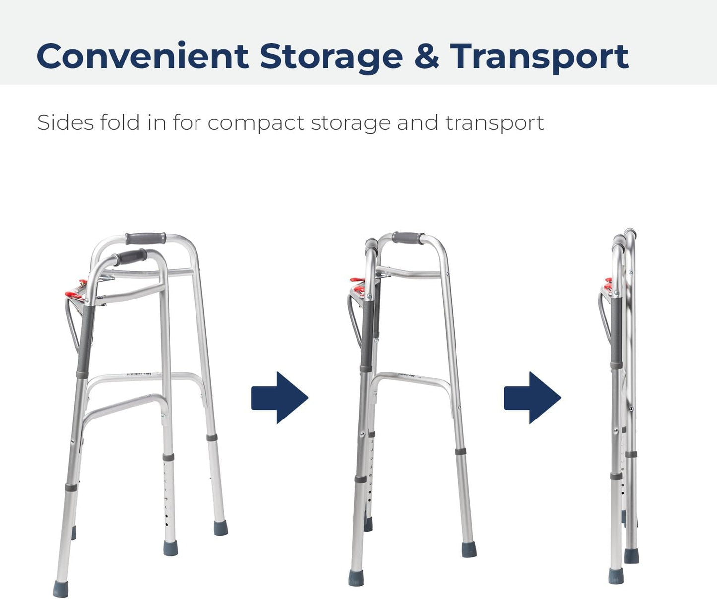 Walker 965-L Double Button – Foldable & Height Adjustable Mobility Aid
