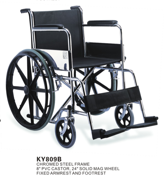 Wheelchair 809B-46 High Quality Foldable Frame with Fibre Rim