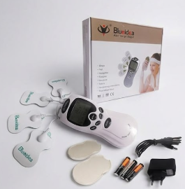Blueidea Digital Therapy Machine – Electronic Pulse Massager with 4 Electrode Gel Pads & Full Body Pain Relief System