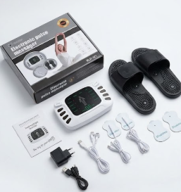 Blueidea Electronic Pulse Massager & Electrotherapy Apparatus (With Acupressure Slippers & Electrode Pads)