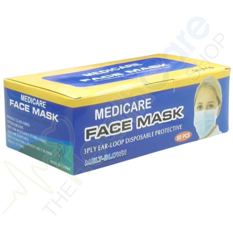Medicare 3-Ply Disposable Face Mask – Melt-Blown Filtration for Superior Protection