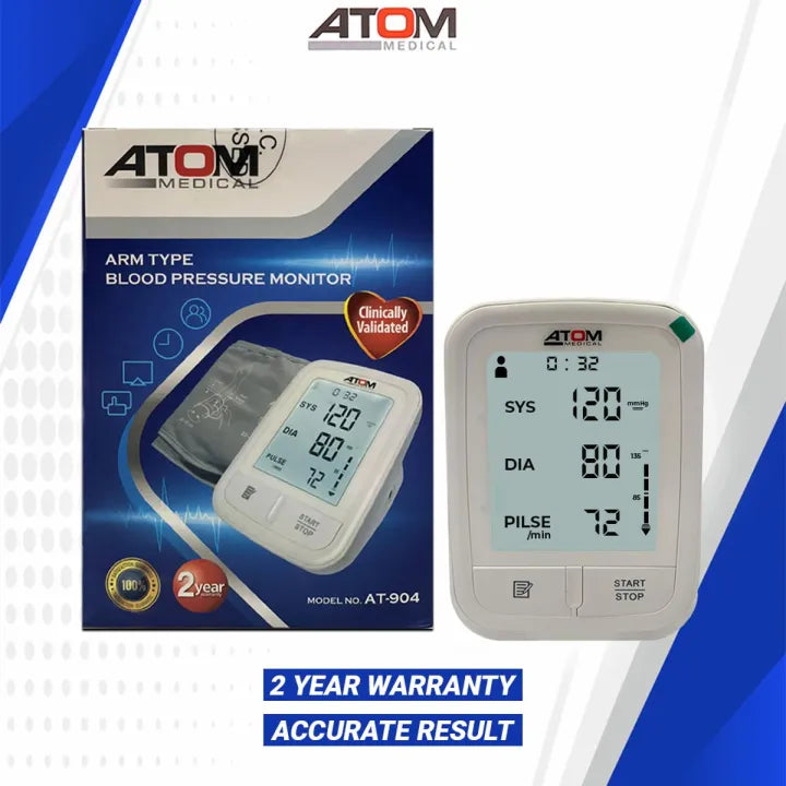 Atom Arm Blood Pressure Monitor, LCD Digital Display