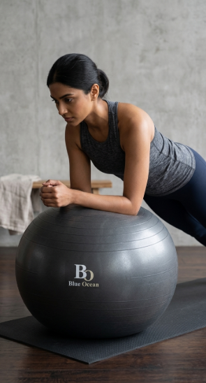 Blue Ocean Professional Grade Exercise & Stability Ball – 85cm (with Quick Pump)