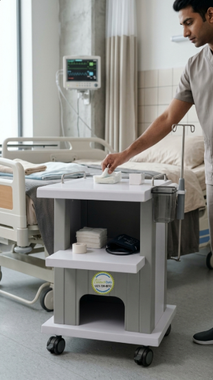 Ultrasound Trolley with IV Pole