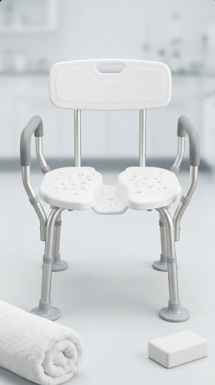 Ergonomic Heavy-Duty Shower Chair with H-Shaped Design
