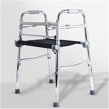 Multifunctional Walker with Seat – Height Adjustable, Lightweight Aluminium Mobility Aid for Seniors