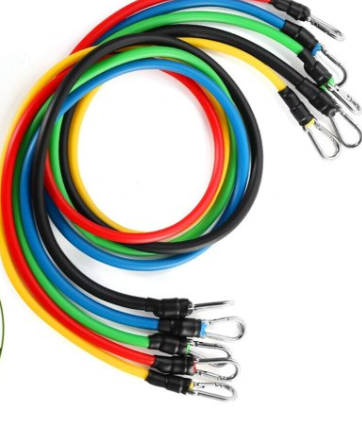 11-Piece Premium Resistance Bands Set – Stackable Exercise Tubes with Handles, Ankle Straps, Door Anchor & Carry Bag for Home Workouts & Fitness