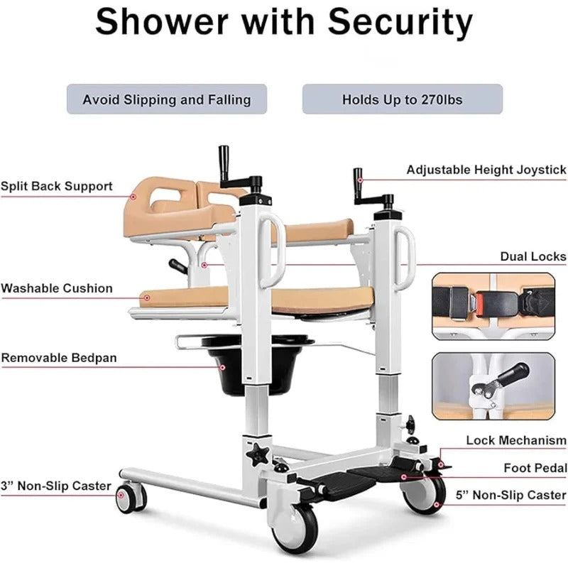 Imported Patient Lift-Transfer Wheelchair with Hydraulic System LC 7800