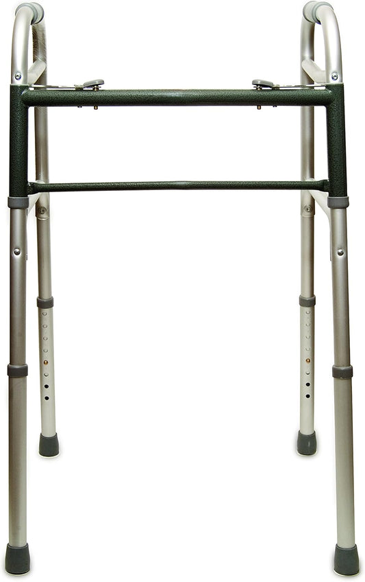 KY 965-L Aluminum Folding Walker – Lightweight, Height Adjustable, Portable Mobility Aid