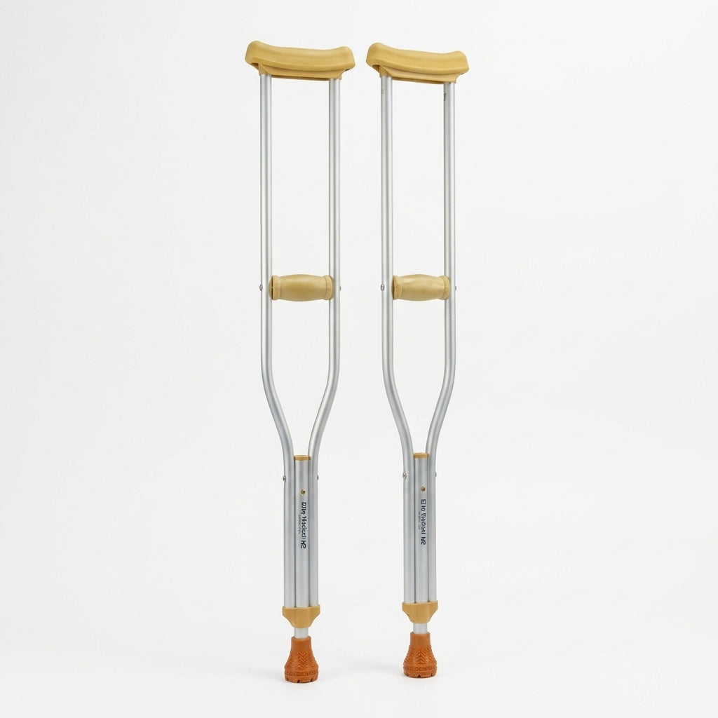Elite Crutches Medium – Adjustable Height | Comfort Padding & Non-Slip Rubber Tips | Model EY-925