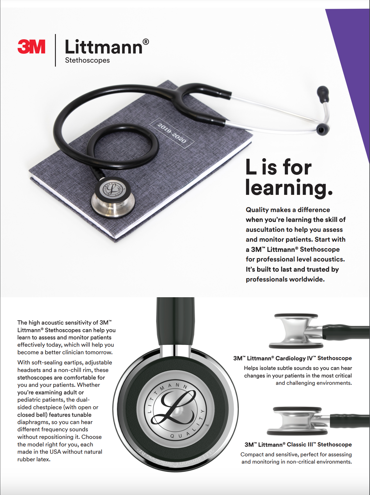 3M Littmann Classic III Monitoring Stethoscope | Classic 3 MULTIPLE COLOURS AVAILABLE