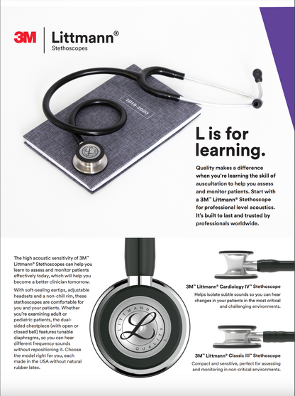 3M Littmann Classic III Monitoring Stethoscope | Classic 3 MULTIPLE COLOURS AVAILABLE