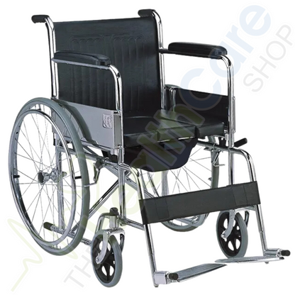 Wheelchair 608 – Commode, Foldable & Comfortable Mobility Aid
