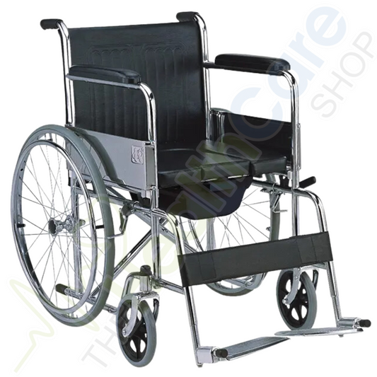 Wheelchair 608 – Commode, Foldable & Comfortable Mobility Aid