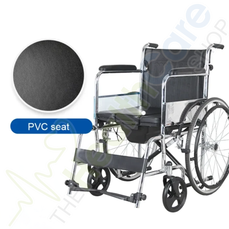Wheelchair 608 – Commode, Foldable & Comfortable Mobility Aid