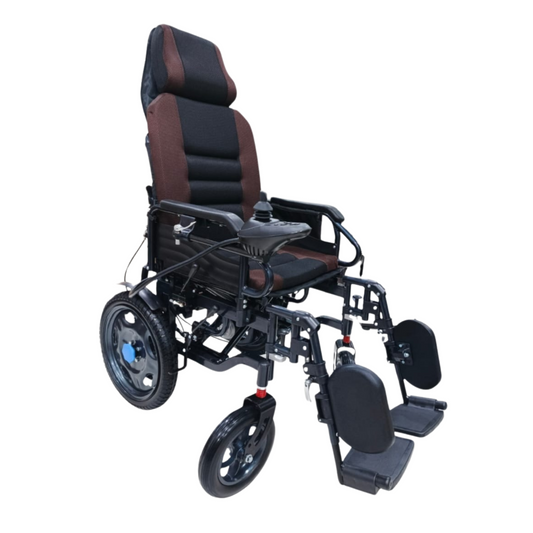 LC-3000 Manual Reclining Wheelchair with Manual Footrest & Lithium Battery