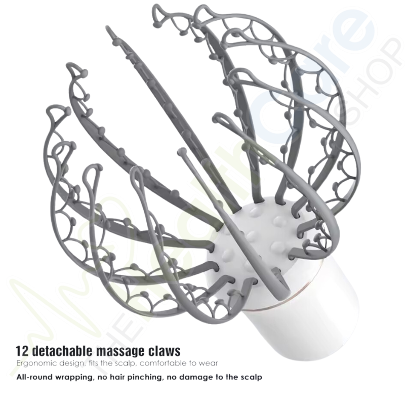 Electric Octopus Head Massager – Vibration Massage with 3 Modes, Detachable 12 Claws for Scalp & Migraine Relief