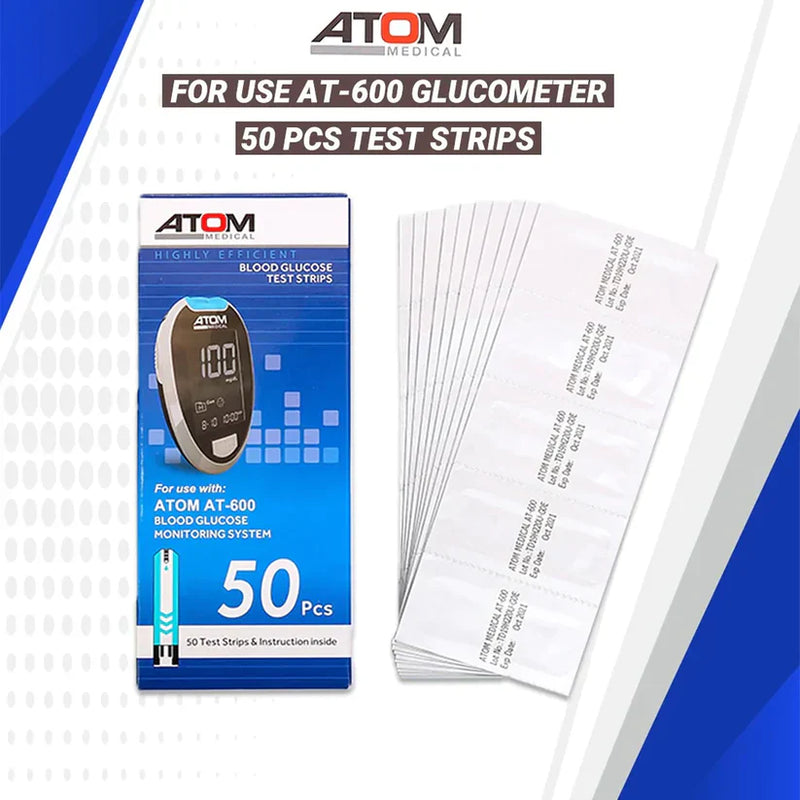 Atom Glucometer Sugar Test Strips AT-600