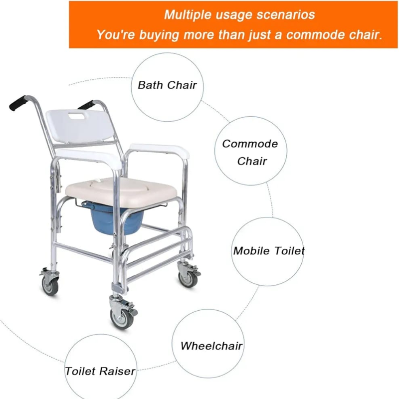 ComfortCare 614 Commode Chair – Sturdy, Comfortable & Portable Toilet Solution