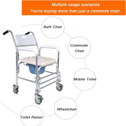 ComfortCare 614 Commode Chair – Sturdy, Comfortable & Portable Toilet Solution