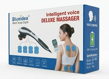 Blueidea Intelligent Voice Deluxe Massager – Digital Therapy Machine with 4 Electrode Pads