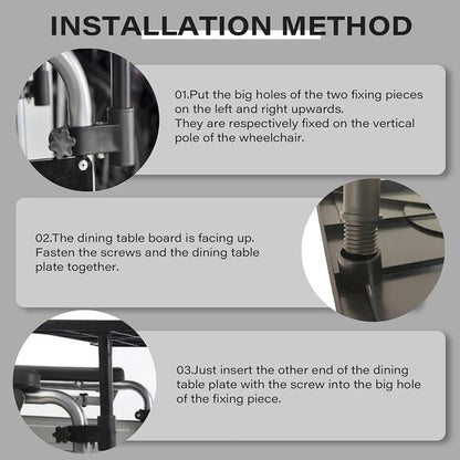 Adjustable Wheelchair Table – Portable & Height Adjustable Tray for Dining, Reading, and Laptop Use