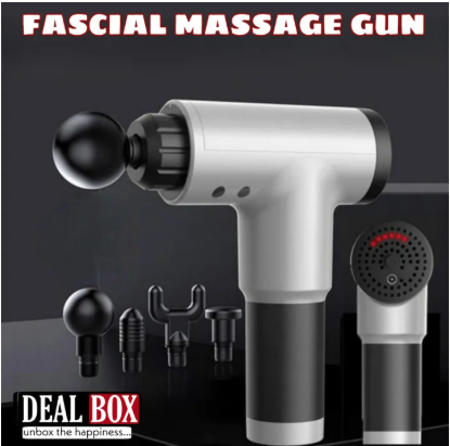 Blueidea Fascial Gun P Deep Tissue Massager | BLD-326 Professional Percussion Massage Gun with Extended Loop Handle, LED Large Screen Display & 4 Interchangeable Massage Heads
