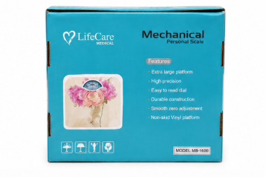 LifeCare Medical BR-1600 Mechanical Personal Weight Scale – Heavy Duty Analog Bathroom Scale with Extra Large Non-Skid Vinyl Platform & High Precision Dial